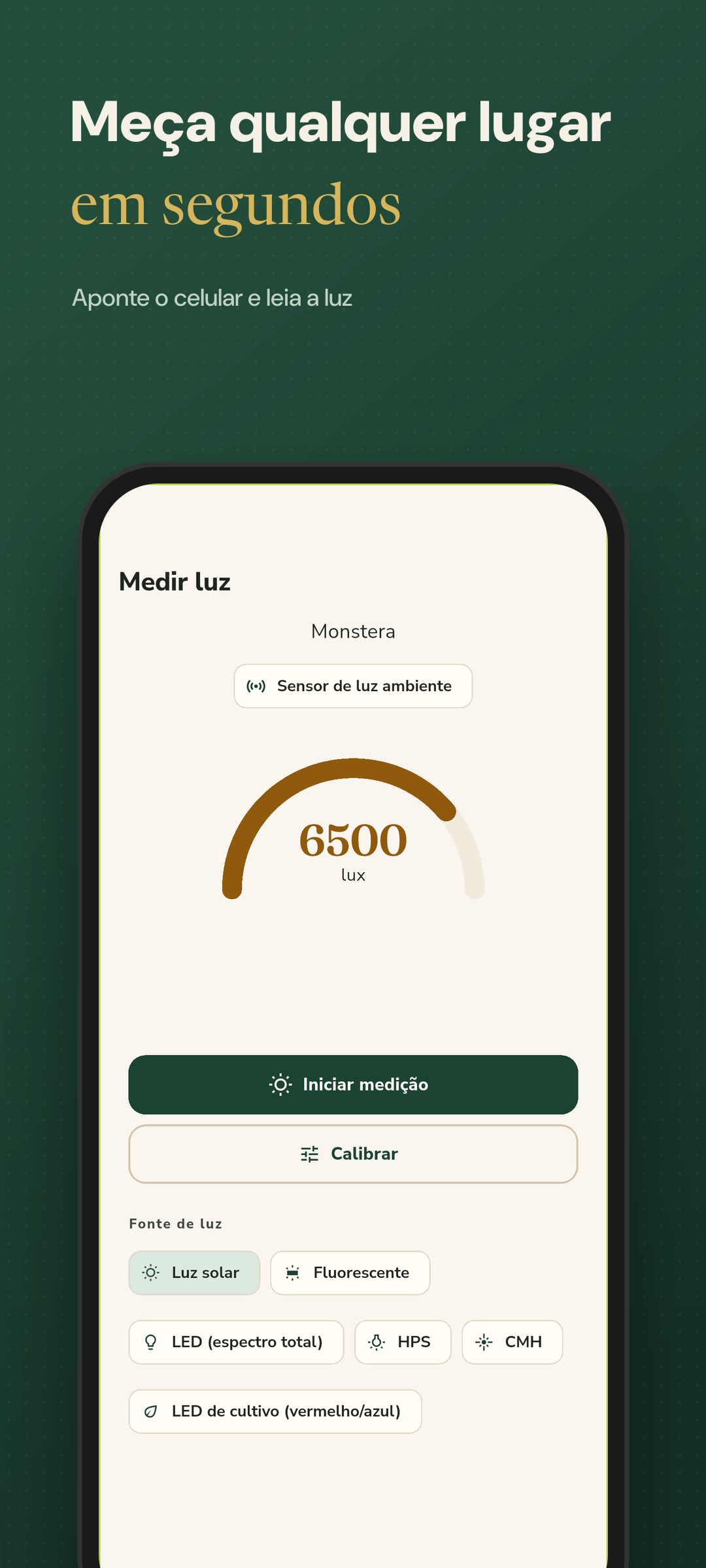 Medindo a luz de um local com o medidor de lux ao vivo